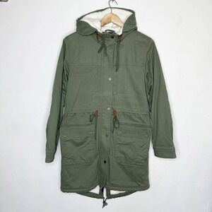 Gap Green Utility Hooded Parka Coat Womens Medium *See Photos